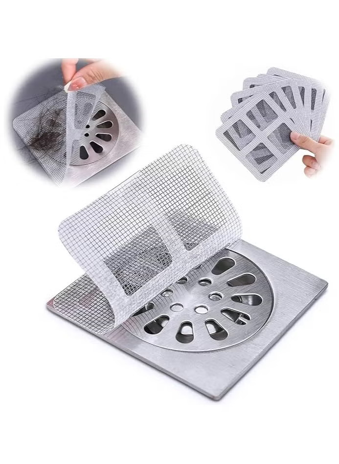 Disposable Drain Cover Mesh Sticker And Hair Catcher For Bathroom, Kitchen, Shower And Bathtub (Pack of 20)