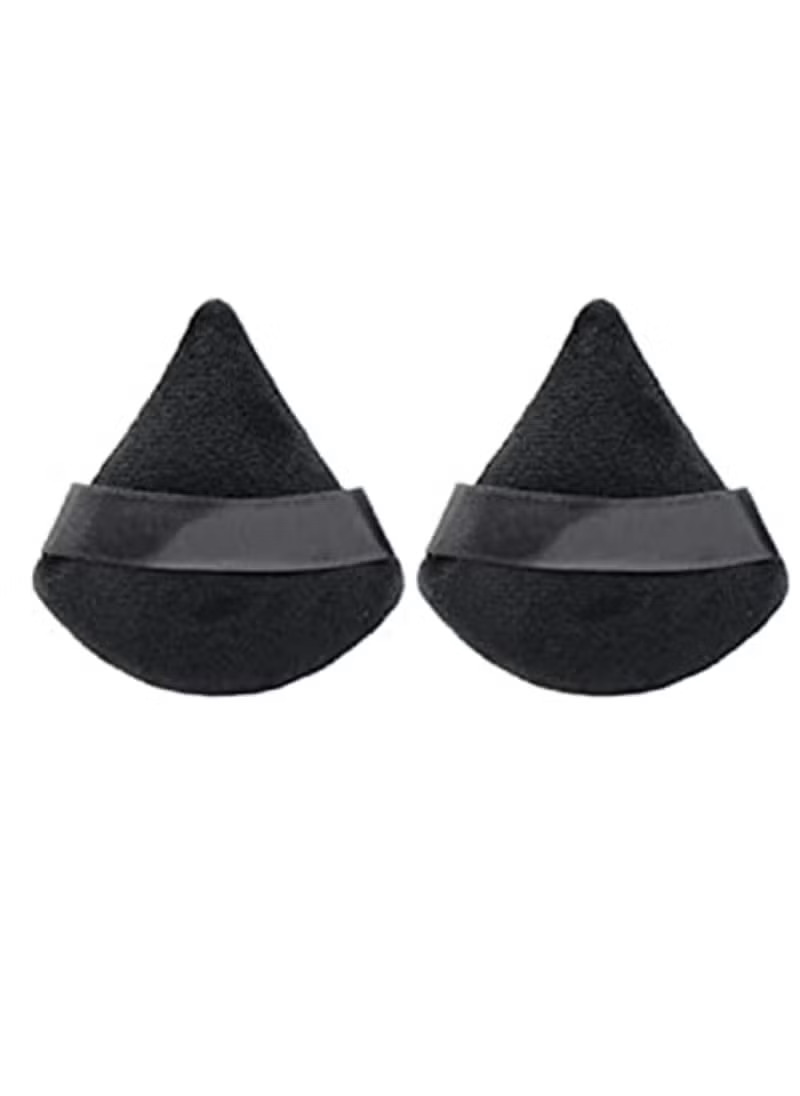 Triangle Makeup Puff Pure Cotton Powder, 2 Pieces, Black