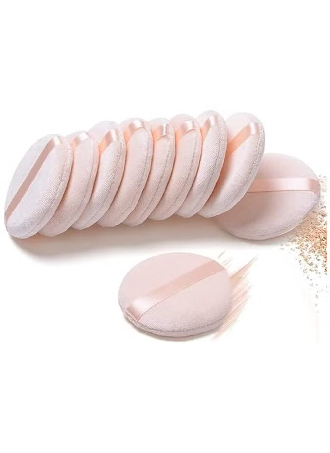 10 Pieces Soft Washable Face Powder and Cosmetic Round Puffs