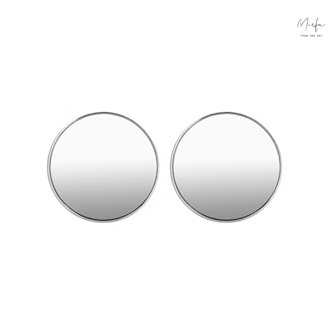 Automotive MI-439 2 Inch Stick on Blind Spot Aluminum Border Style Mirror