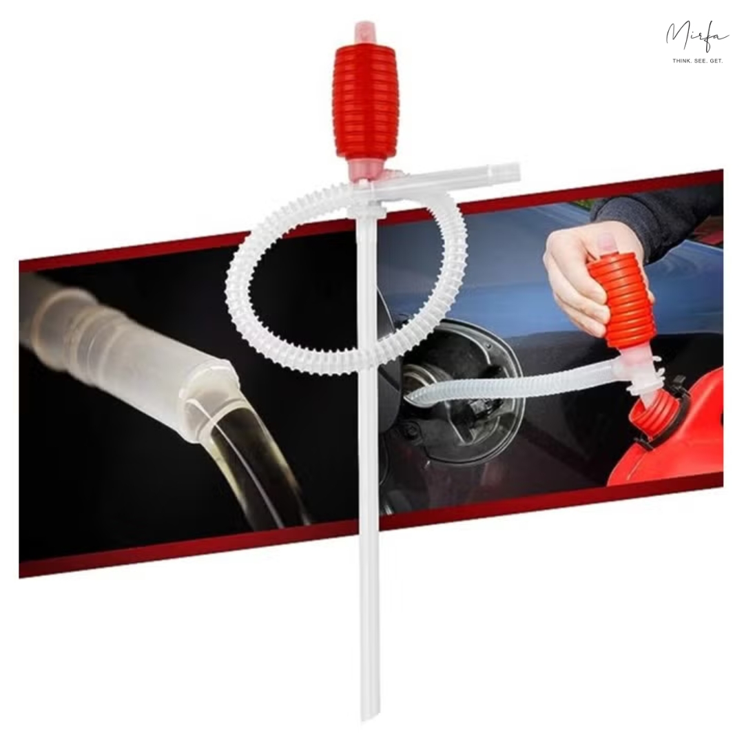 Liquid/Fuel Transfer Siphon Pump - Large Squeezing Syphon for Lawn Mowers & Manual Pumping Petrol, Water, etc.