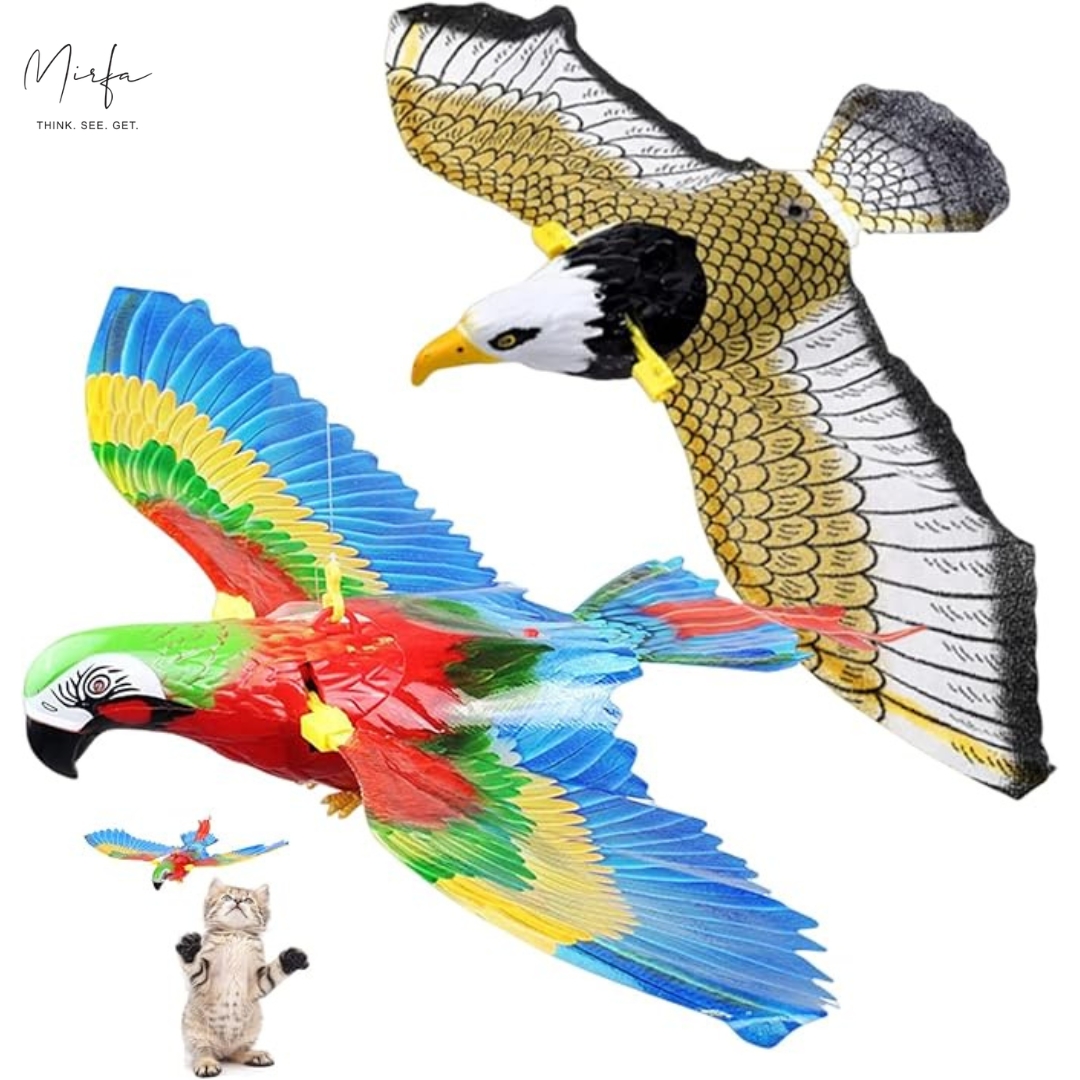 Electronic Simulation Flying Bird Interactive Toys for Cats, Pack of 2