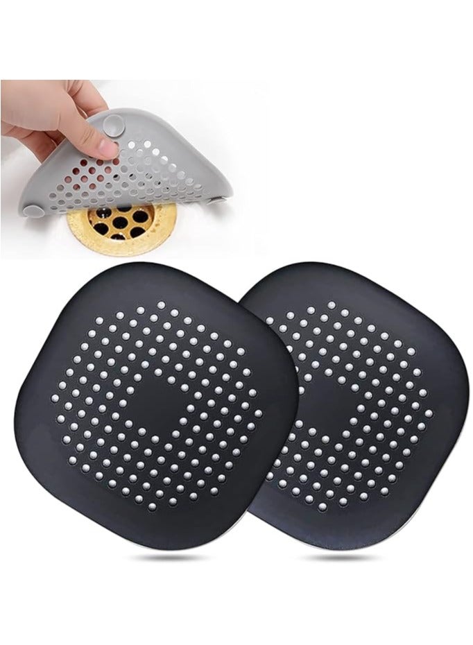 Silicon Hair Catcher Drain Cover with Suction Cups (Pack of 2)