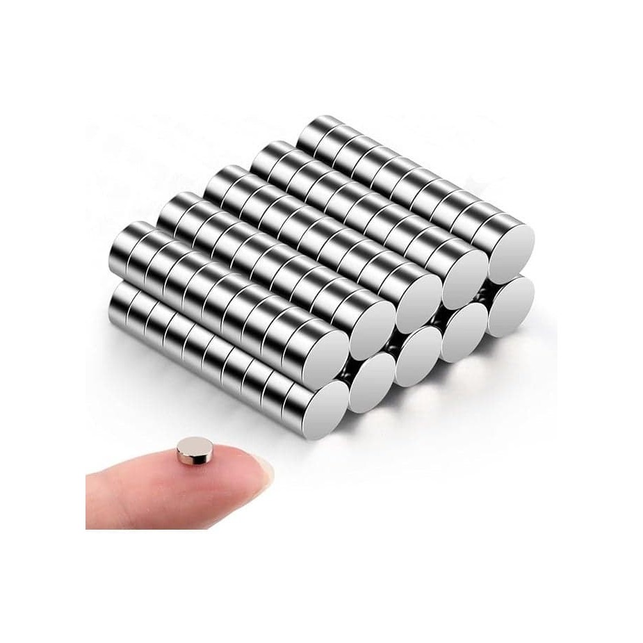 Micro Neodymium Round Refrigerator Magnets for DIY Projects - 5 x 2mm (Pack of 100)