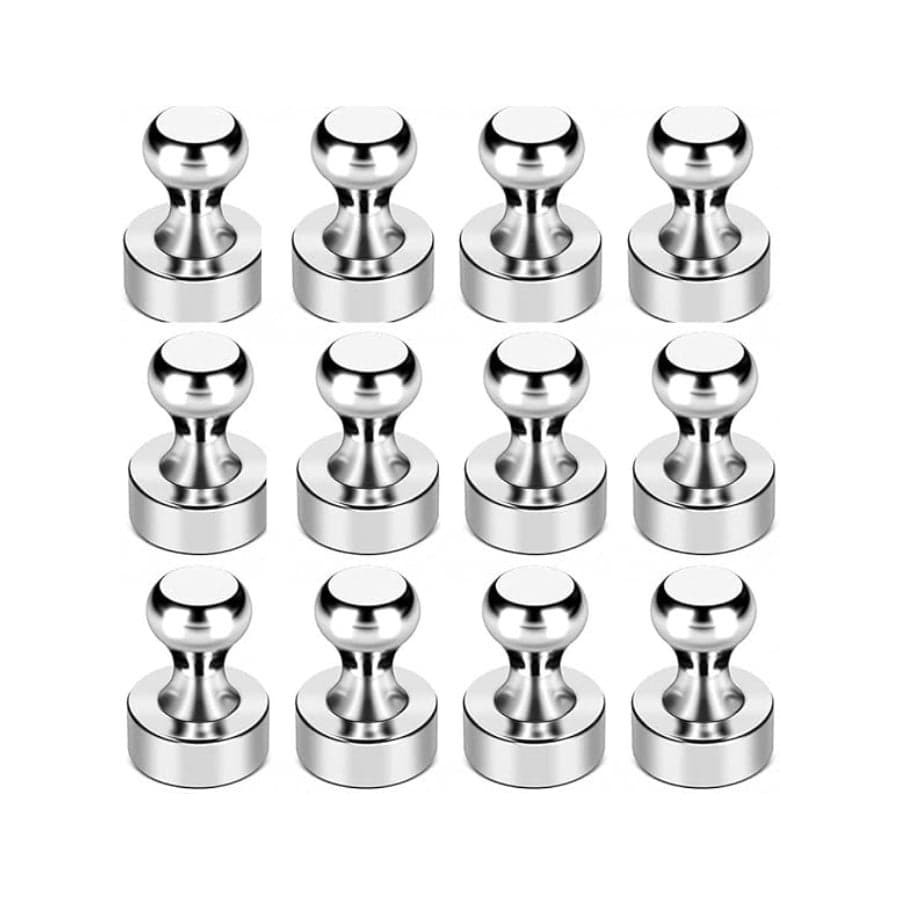 Metal Neodymium Magnetic Push Pins - 12 x 16 mm (Pack of 12)