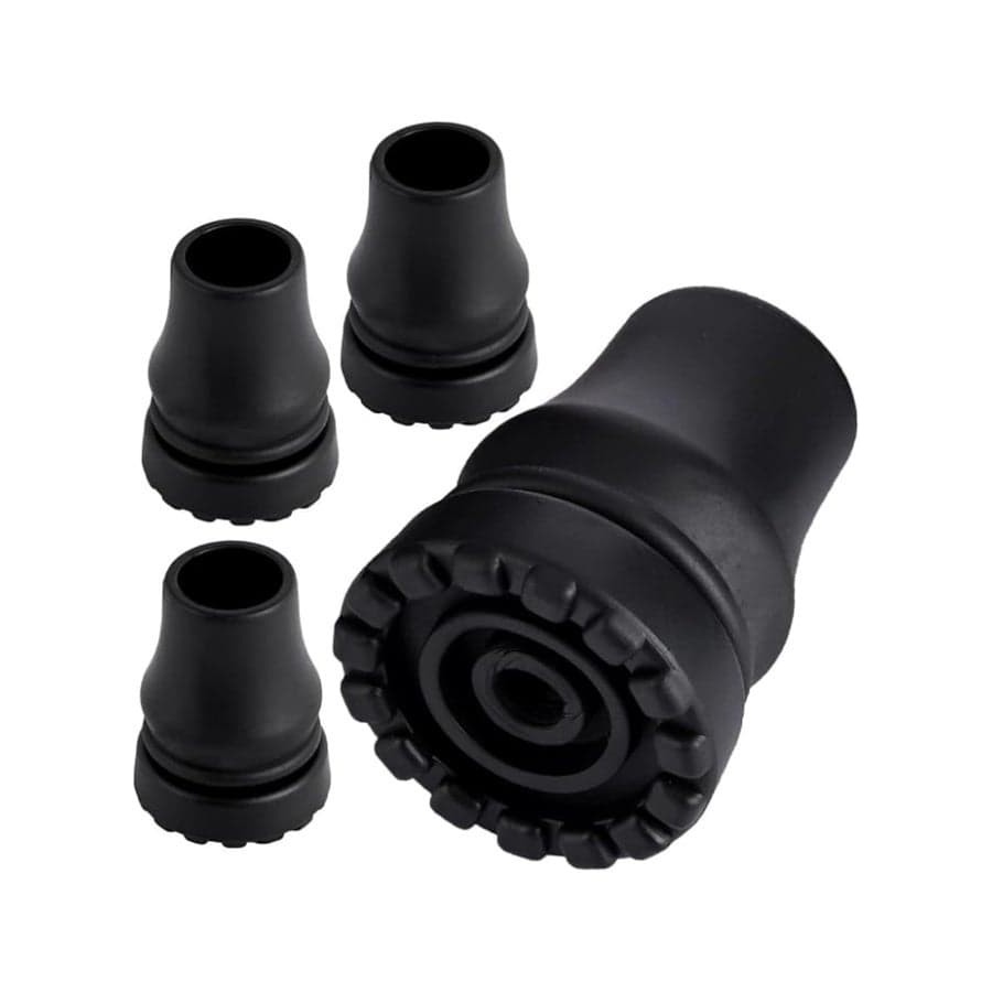 Anti-Slip Replacement Rubber Cane Tips for Walking Sticks and Hiking Poles (Pack of 4)