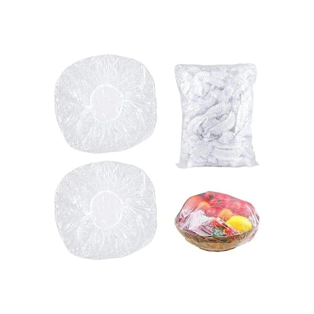 Stretchable And Disposable Plastic Food Wrap And Container Lids (Pack of 100)