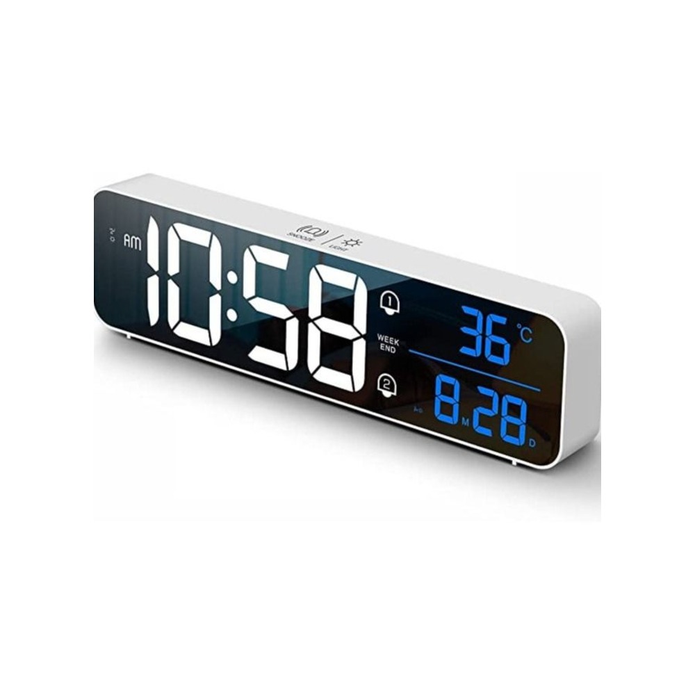 Digital Clock, Alarm Clock for Bedroom, Digital Clock Large Display, Digital Alarm Clock, Date &Temp Display Digital Wall Clock, 10.4 inch