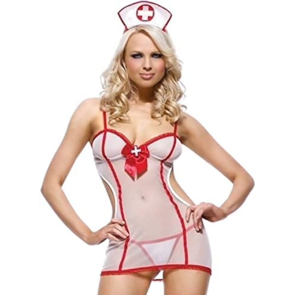 Nurse Uniform Women Lingerie Set Nurse Role Cosplay Costumes Erotic White Backless Exposed Hips Sexy Underwear for Sex Hot Porno Outfits G-string Thong Halloween Cosplay