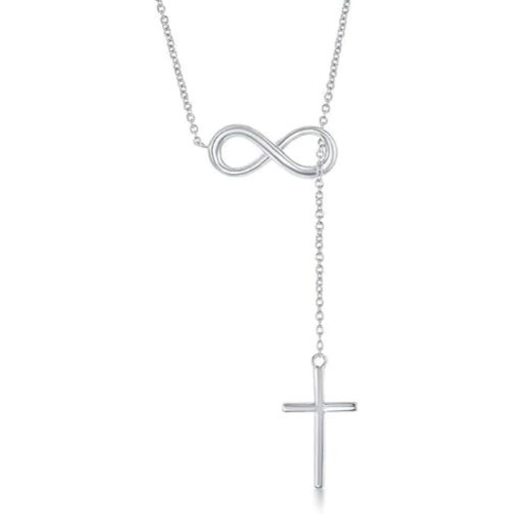 Silver Cross Infinity Necklace
