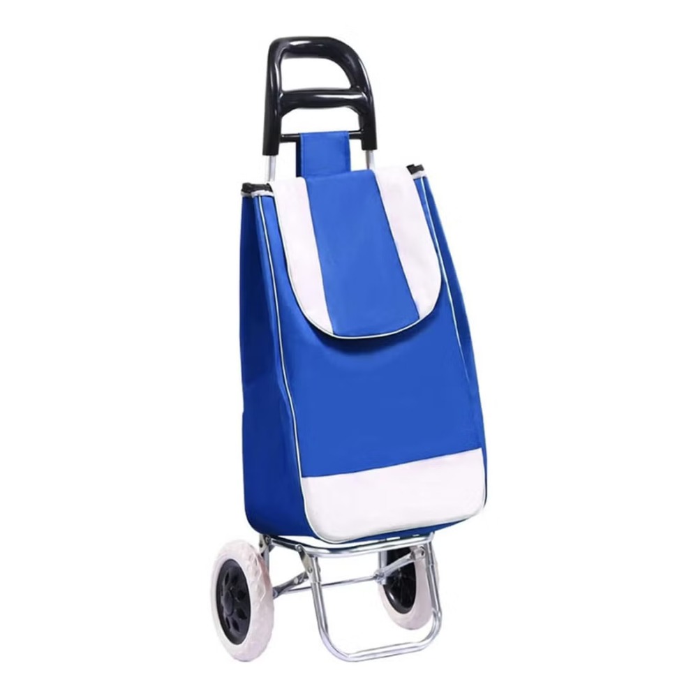 2 Wheels Foldable Grocery Shopping Trolley With Detachable Bag