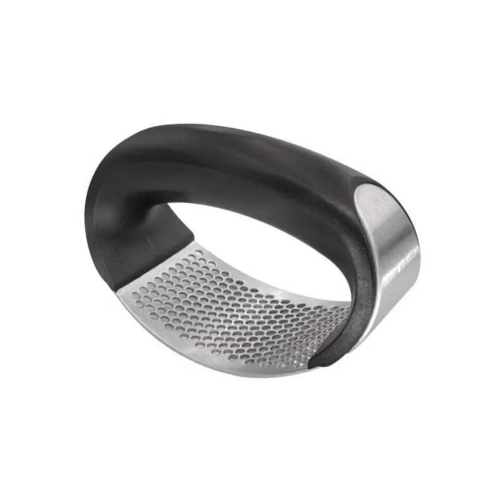 Stainless Steel Hand Garlic Crusher With Curved Handle