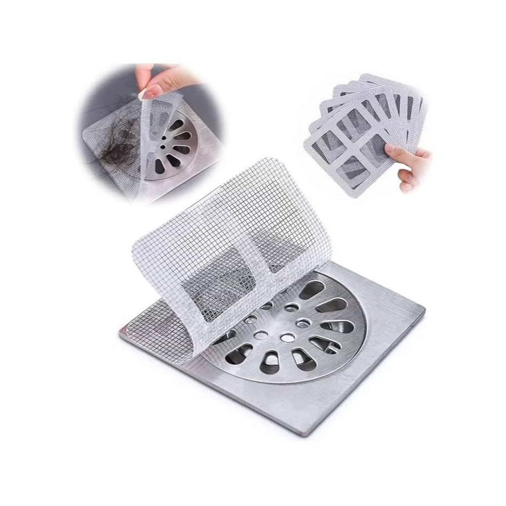 Disposable Drain Cover Mesh Sticker And Hair Catcher For Bathroom, Kitchen, Shower And Bathtub (Pack of 20)