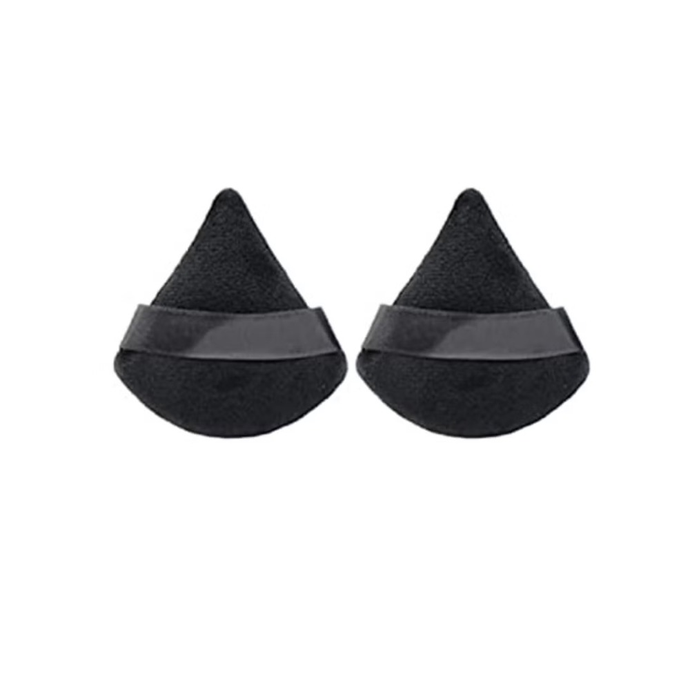 Triangle Makeup Puff Pure Cotton Powder, 2 Pieces, Black