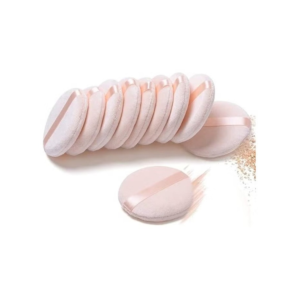 10 Pieces Soft Washable Face Powder and Cosmetic Round Puffs