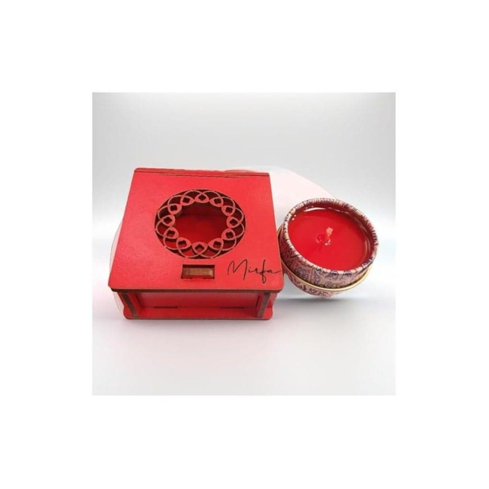Scented Candle In Wood Crafted Box - Small