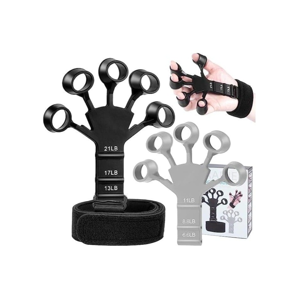 Hand Grip Strengthener Adjustable Finger Exerciser for Relieve Pain for Arthritis, Carpal Tunnel Finger Stretcher Grip Strength Trainer and Hand Therapy, Rock Climbing