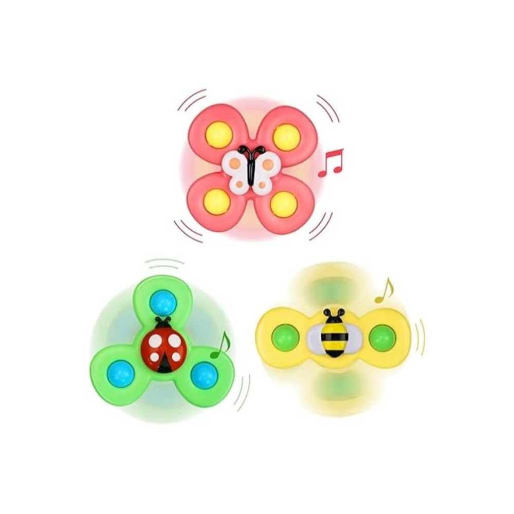 3 Pieces Suction Cup Spinner Toys