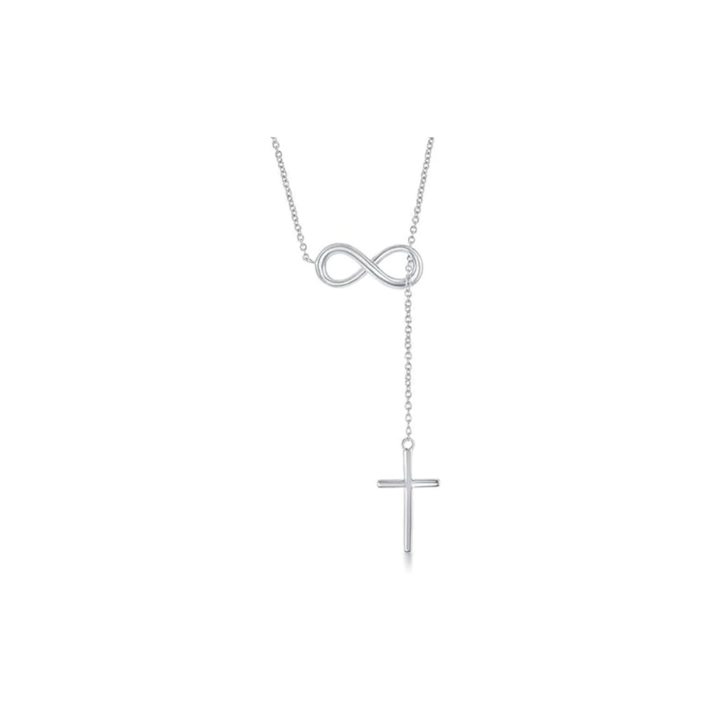 Silver Cross Infinity Necklace
